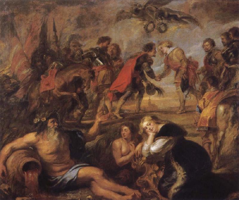 Peter Paul Rubens Meetin of King Ferdinand of Hungary and the Cardinal Infante Ferdinand before the Battle of Nordingen oil painting image